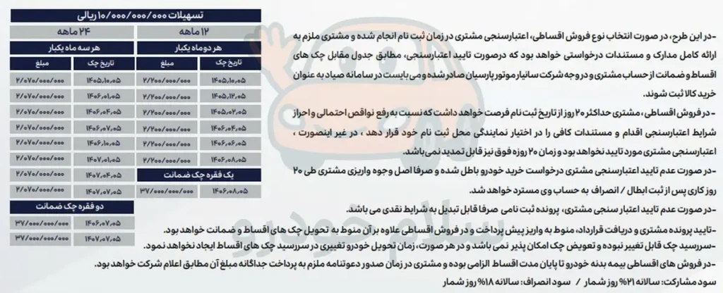 قیمت تیسان S05 و شرایط فروش تیسان S05 1405 + بخشنامه