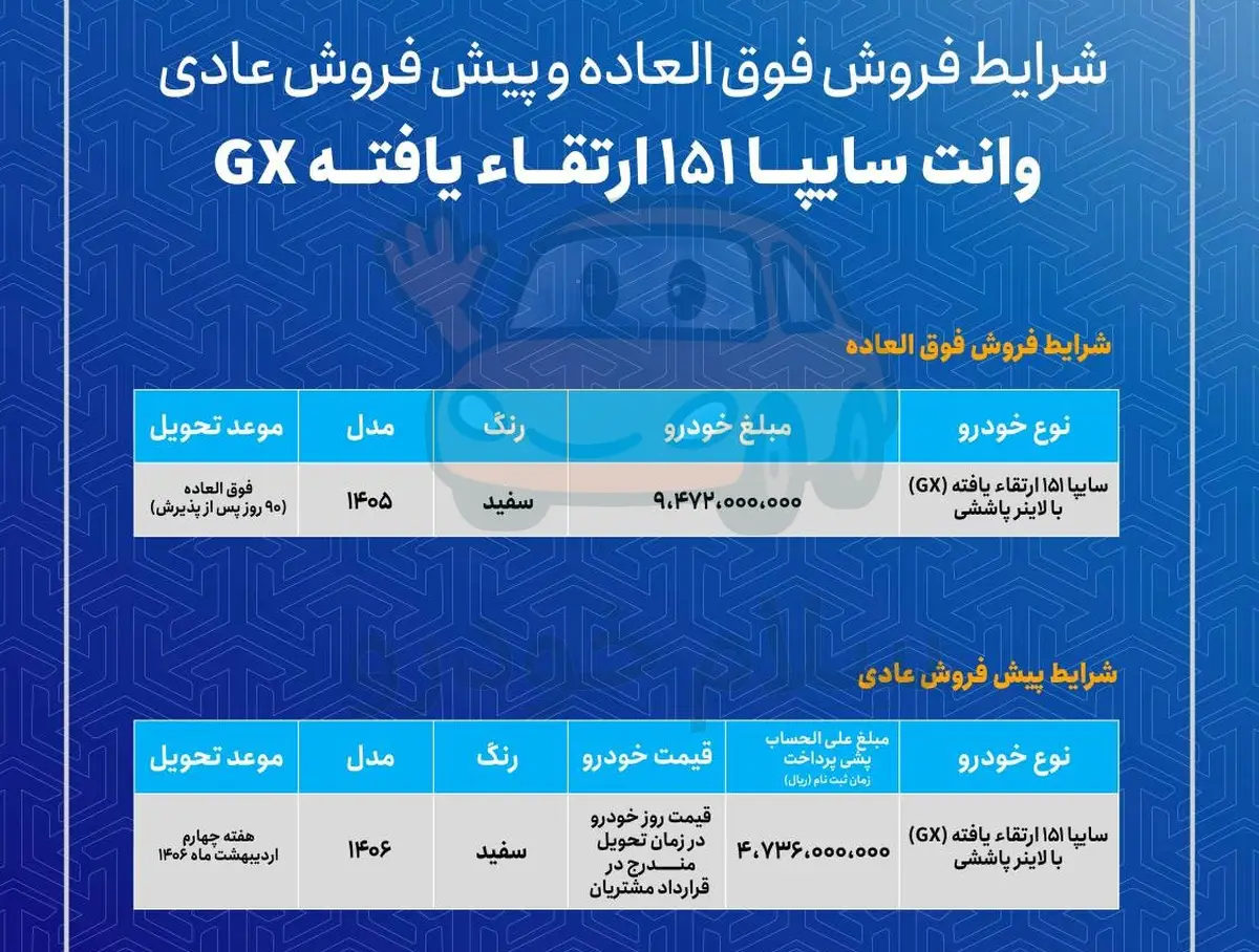 ثبت نام پراید وانت و شرایط فروش وانت 151 سایپا سال 1405 + بخشنامه